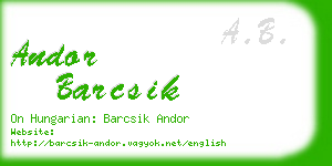 andor barcsik business card